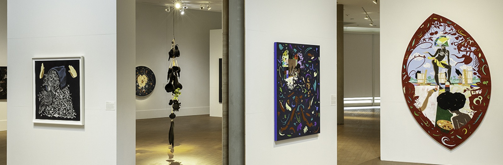 Installation view of works by William Villalongo