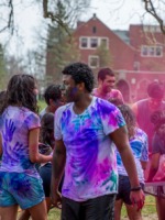 Students having fun outside