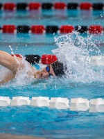 Grinnel Student Athlete Swimming at a Competition