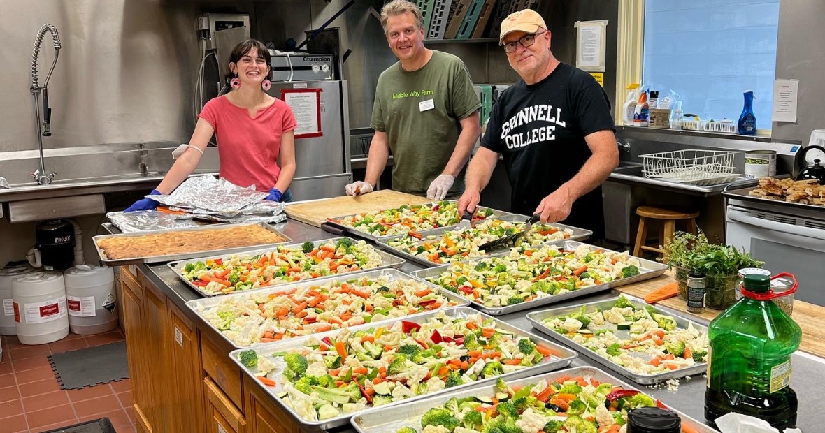 Food display made by Global Kitchen peer mentors, faculty and staff