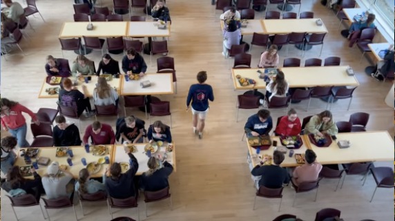 Overhead shot of a dining hall