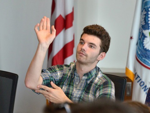 Students participating in foreign affairs education