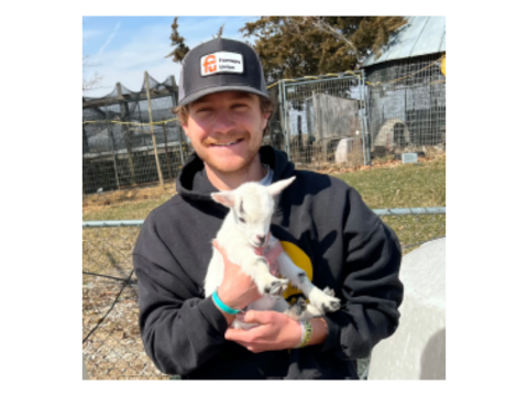 Tommy Hexter '21 with goat