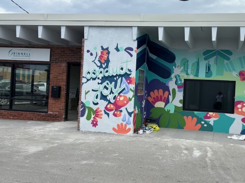mural on building with bright colors