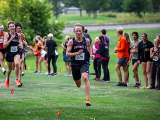 Andrew running in a cross country meet