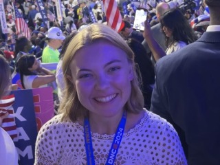 Tatum Watkins '27 at the Democratic National Convention.